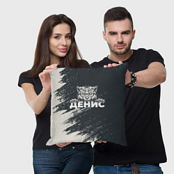 Подушка квадратная Денис зубастый волк, цвет: 3D-принт — фото 2