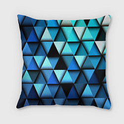 Подушка квадратная Blue triangle, цвет: 3D-принт