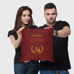 Подушка квадратная Родом из СССР, цвет: 3D-принт — фото 2