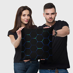 Подушка квадратная Тёмный киберпанк, цвет: 3D-принт — фото 2
