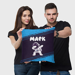 Подушка квадратная Марк космонавт даб, цвет: 3D-принт — фото 2