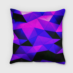 Подушка квадратная Неоновые треугольники, цвет: 3D-принт