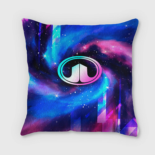 Подушка квадратная Great Wall неоновый космос / 3D-принт – фото 1