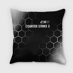 Подушка квадратная Counter Strike 2 glitch на темном фоне: символ све, цвет: 3D-принт
