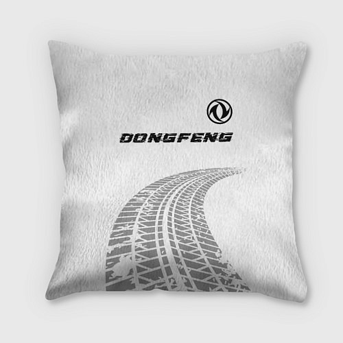 Подушка квадратная Dongfeng speed на светлом фоне со следами шин: сим / 3D-принт – фото 1