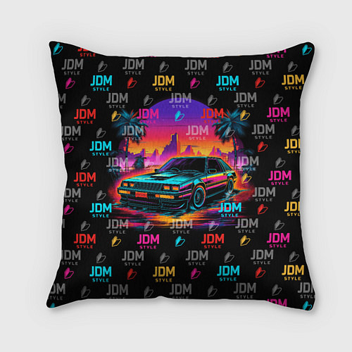 Подушка квадратная JDM neon style / 3D-принт – фото 1