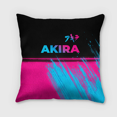 Подушка квадратная Akira - neon gradient: символ сверху / 3D-принт – фото 1