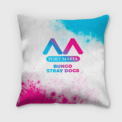 Подушка квадратная Bungo Stray Dogs neon gradient style