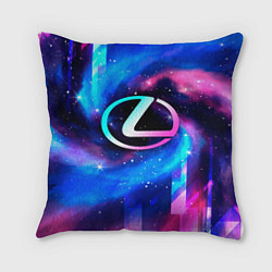 Подушка квадратная Lexus неоновый космос, цвет: 3D-принт