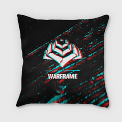 Подушка квадратная Warframe в стиле glitch и баги графики на темном ф, цвет: 3D-принт