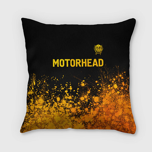 Подушка квадратная Motorhead - gold gradient: символ сверху / 3D-принт – фото 1