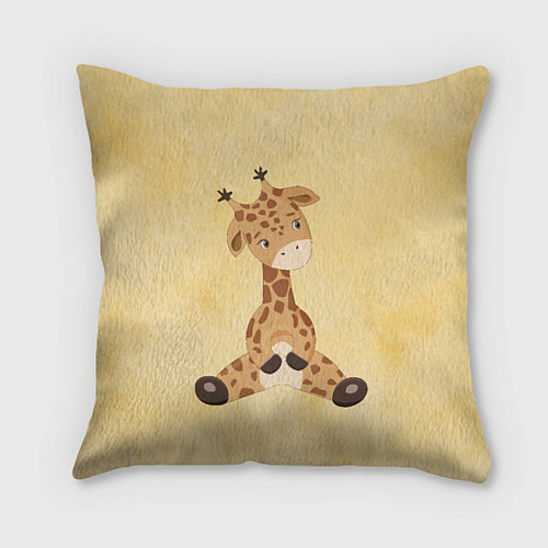 Подушка квадратная Малыш жираф / 3D-принт – фото 1