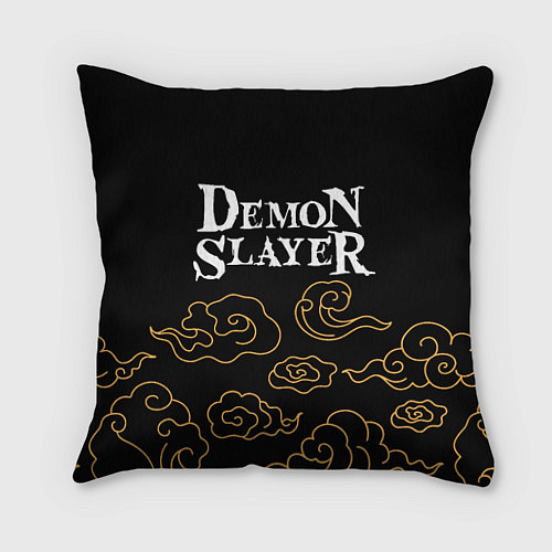 Подушка квадратная Demon Slayer anime clouds / 3D-принт – фото 1