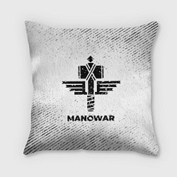 Подушка квадратная Manowar с потертостями на светлом фоне