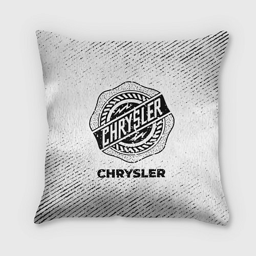 Подушка квадратная Chrysler с потертостями на светлом фоне / 3D-принт – фото 1