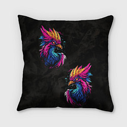 Подушка квадратная Киберпанк Птица, цвет: 3D-принт