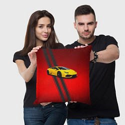 Подушка квадратная Итальянский гиперкар Lamborghini Aventador, цвет: 3D-принт — фото 2