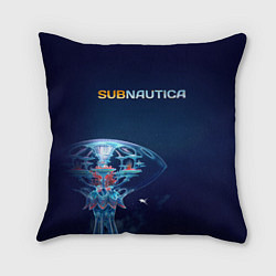 Подушка квадратная Subnautica подводный город, цвет: 3D-принт