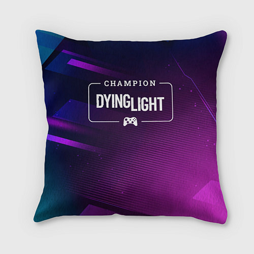 Подушка квадратная Dying Light gaming champion: рамка с лого и джойст / 3D-принт – фото 1