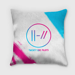 Подушка квадратная Twenty One Pilots neon gradient style