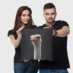 Подушка квадратная Голова страуса, цвет: 3D-принт — фото 2