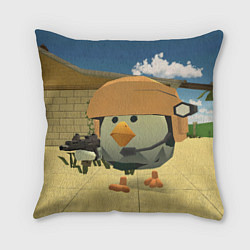 Подушка квадратная Chicken Gun Крош, цвет: 3D-принт