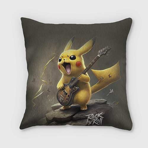 Подушка квадратная Pikachu rock / 3D-принт – фото 1