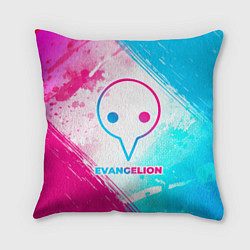 Подушка квадратная Evangelion neon gradient style, цвет: 3D-принт