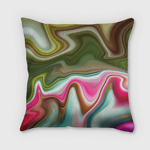 Подушка квадратная Color waves / 3D-принт – фото 1