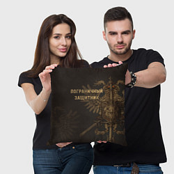 Подушка квадратная Пограничный защитник - орлы, цвет: 3D-принт — фото 2