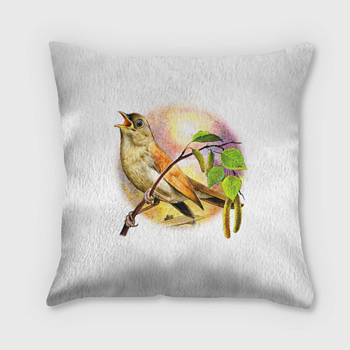 Подушка квадратная Соловей / 3D-принт – фото 1