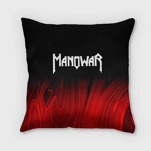 Подушка квадратная Manowar red plasma / 3D-принт – фото 1