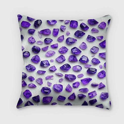 Подушка квадратная Россыпь аметистов / 3D-принт – фото 1
