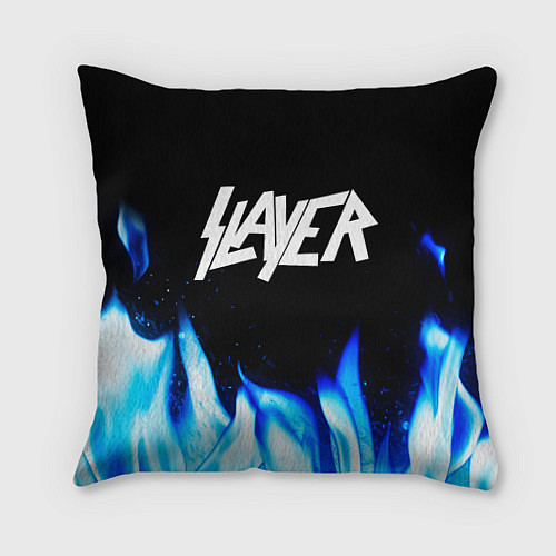 Подушка квадратная Slayer blue fire / 3D-принт – фото 1