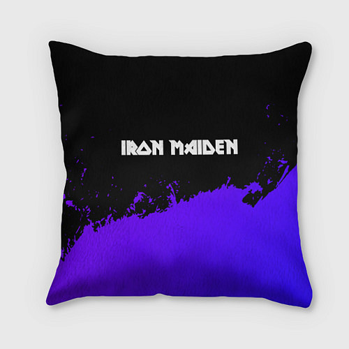 Подушка квадратная Iron Maiden purple grunge / 3D-принт – фото 1