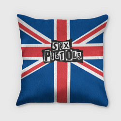 Подушка квадратная Sex Pistols - панк рок, цвет: 3D-принт