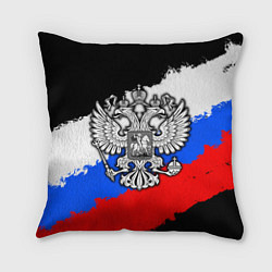 Подушка квадратная Триколор - герб РФ