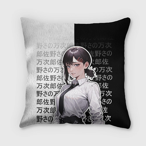 Подушка квадратная Кобэни из аниме человек-бензопила / 3D-принт – фото 1