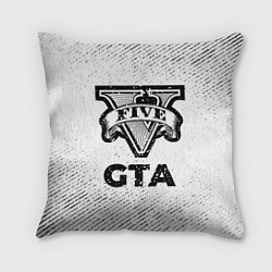 Подушка квадратная GTA с потертостями на светлом фоне