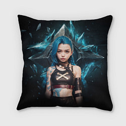 Подушка квадратная Jinx arcane league of legends, цвет: 3D-принт