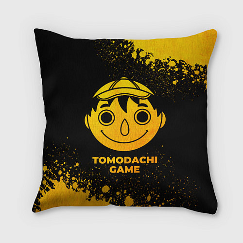 Подушка квадратная Tomodachi Game - gold gradient / 3D-принт – фото 1