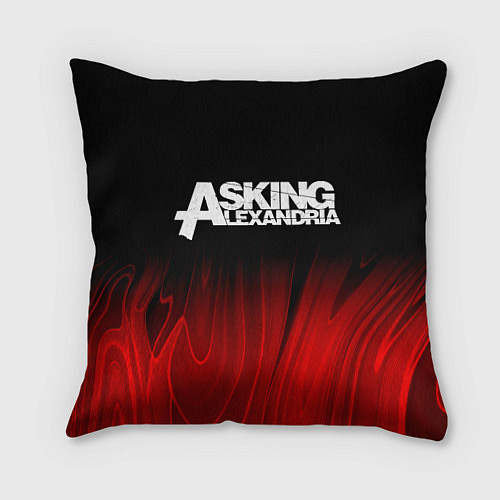 Подушка квадратная Asking Alexandria red plasma / 3D-принт – фото 1