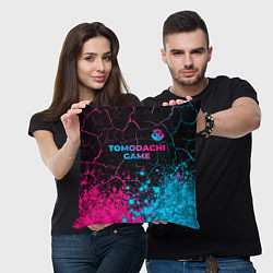 Подушка квадратная Tomodachi Game - neon gradient: символ сверху, цвет: 3D-принт — фото 2