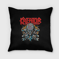 Подушка квадратная Kreator - трэш-метал, цвет: 3D-принт