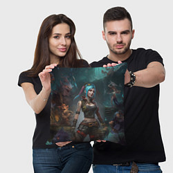 Подушка квадратная Jinx fantasy art Arcane League of Legends, цвет: 3D-принт — фото 2