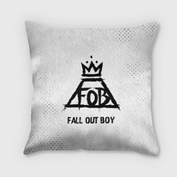 Подушка квадратная Fall Out Boy glitch на светлом фоне