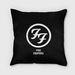 Подушка квадратная Foo Fighters glitch на темном фоне, цвет: 3D-принт