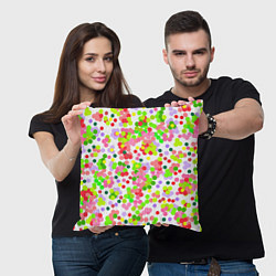 Подушка квадратная Разноцветное конфетти на белом, цвет: 3D-принт — фото 2