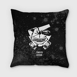 Подушка квадратная Tokyo Ghoul glitch на темном фоне, цвет: 3D-принт