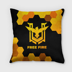 Подушка квадратная Free Fire - gold gradient